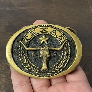 Heritage Mint 1977 Reg Collection Russell Waterhouse Texas Longhorn Brass Buckle